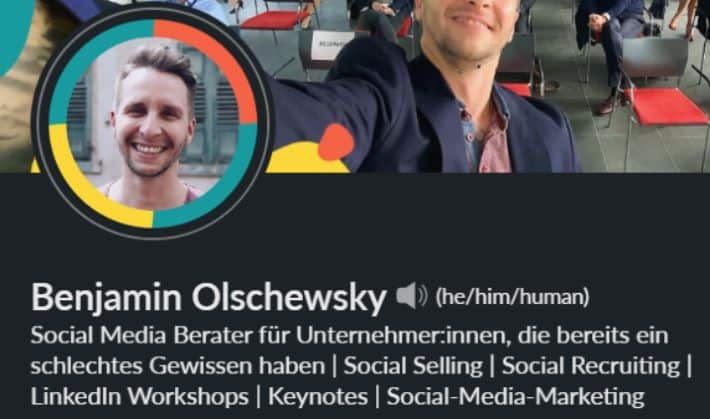 Linkedin Beispiel Profilslogan Benjamin Olschewsky