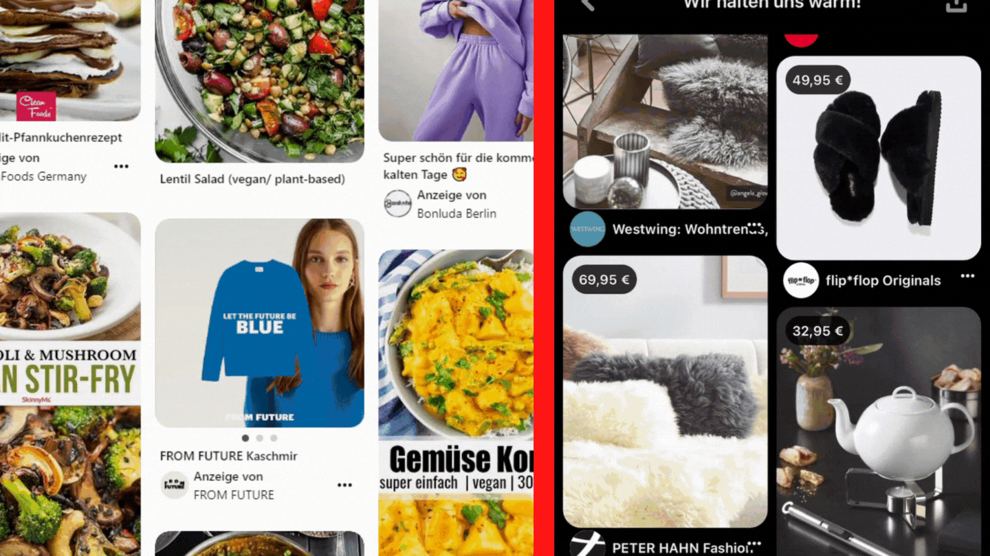 Karussell Ad und Shopping Ad Gif