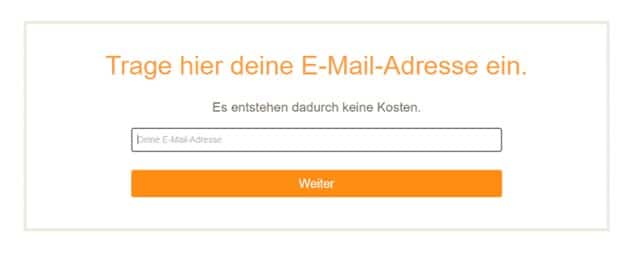 Beispiel Newsletter Mailadresse eintragen