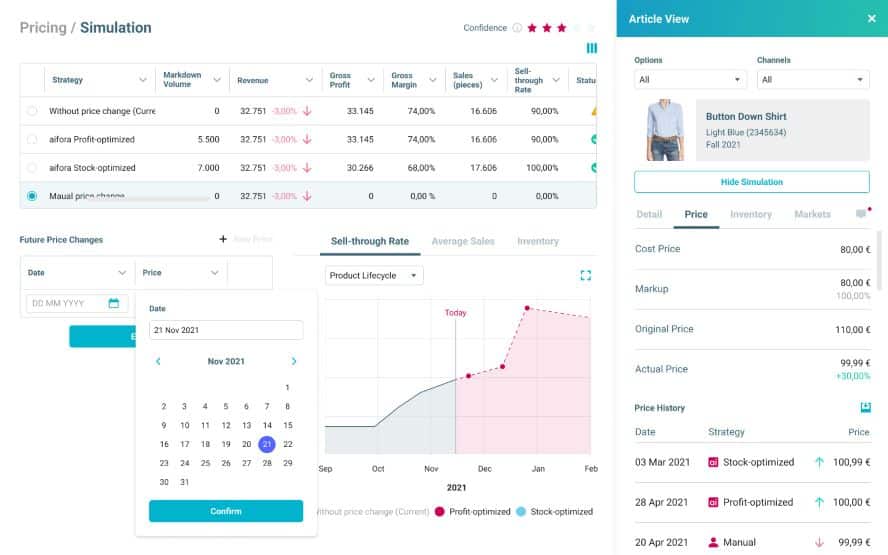 Manual price change aifora