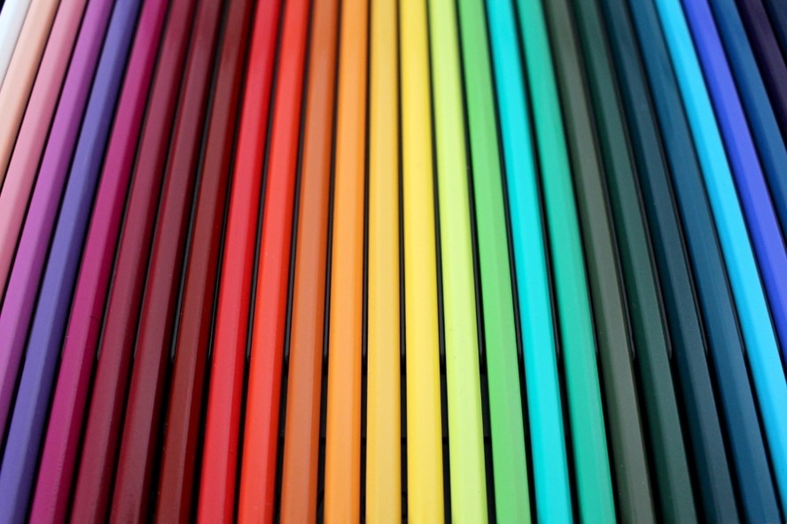 Stockfoto bunte Stifte Farbgestaltung