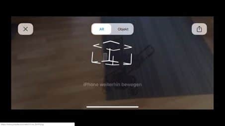 Augmented Reality Ansicht Tisch