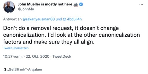 Screenshot Twitter John Mueller