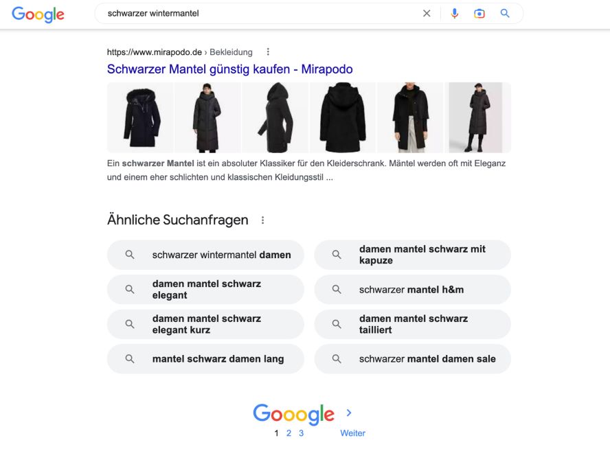 Suchmasken und ,,Ähnliche Suchergebnisse"