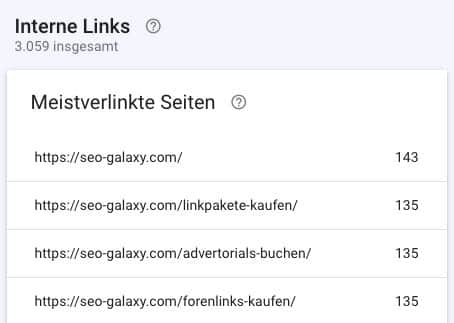 GSC Interne Links