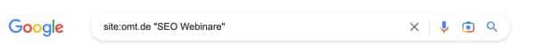 Siteabfrage für omt.de zum Begriff "SEO Webinare