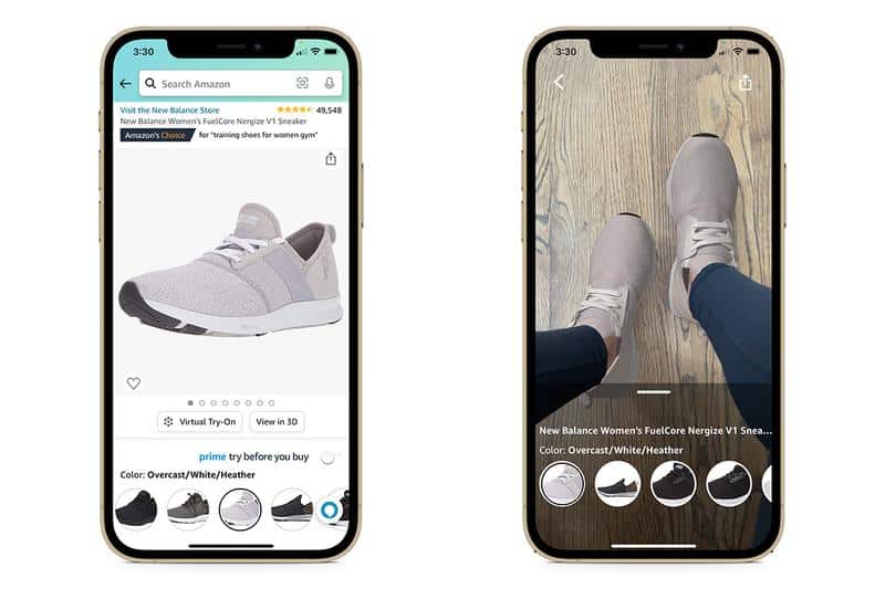 Virtual Try-On Amazon Beispiel anhand eines Schuhs