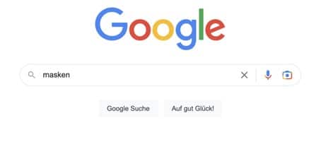 Masken Google Suchanfrage Screenshot