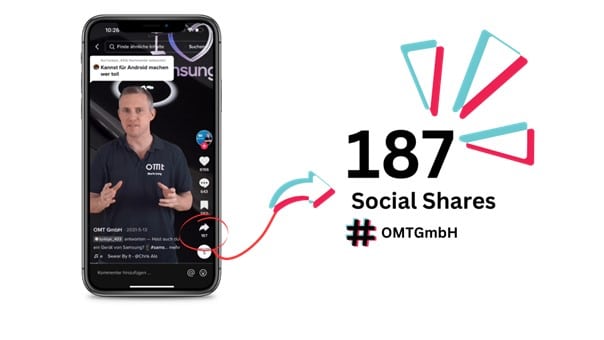 Social Shares Beispiel TikTok Kanal OMT