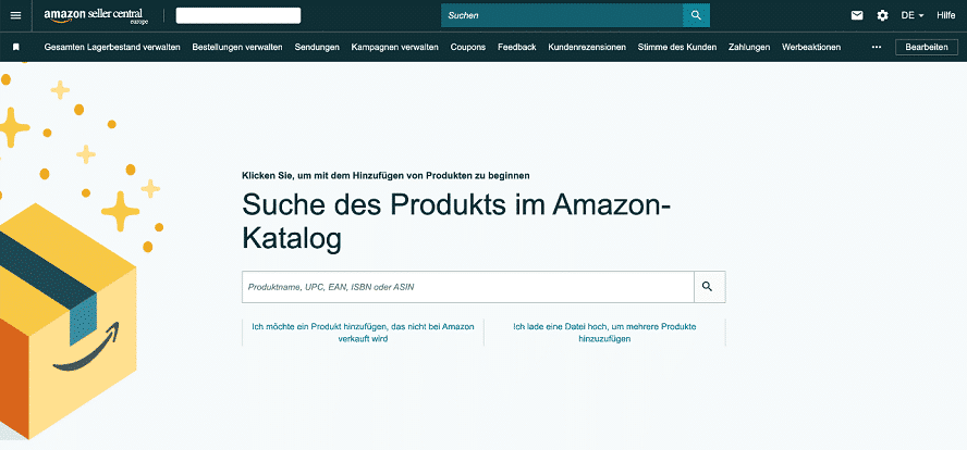 Bild zeigt Seller Central bei Amazon