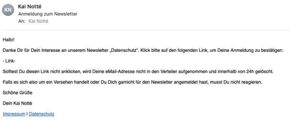 Beispiel Double-Opt-In-E-Mail