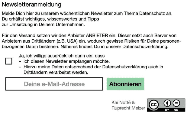 Beispiel Newsletteranmeldung