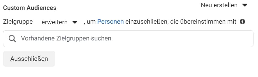 Zielgruppe beim Werbeanzeigenmanager einstellen 