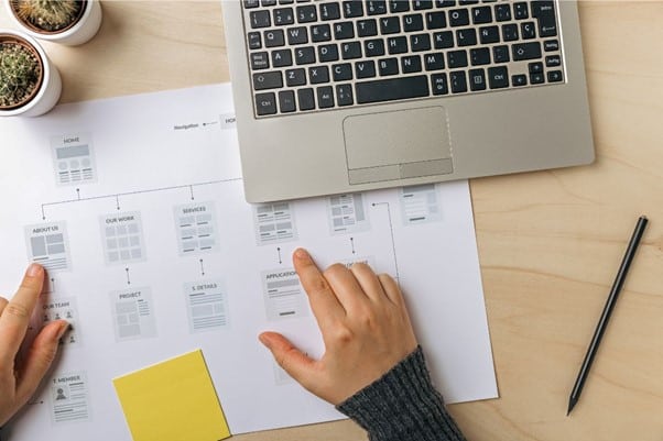 XML Sitemap Crawl Stockfoto Analyse von Verzweigungen