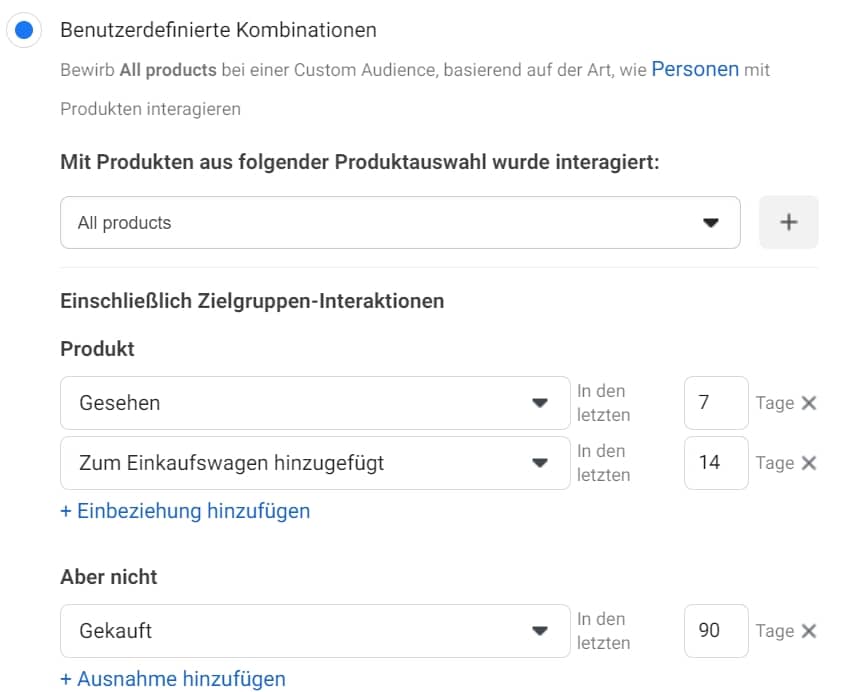 benutzerdefinierte kombinationen bei Facebook DPA