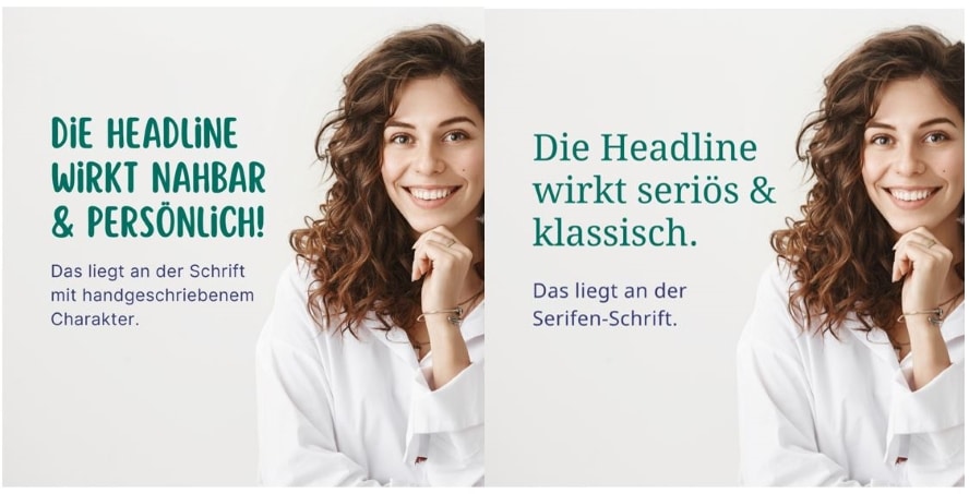 verschiedene Schriftarten Beispiel Design 