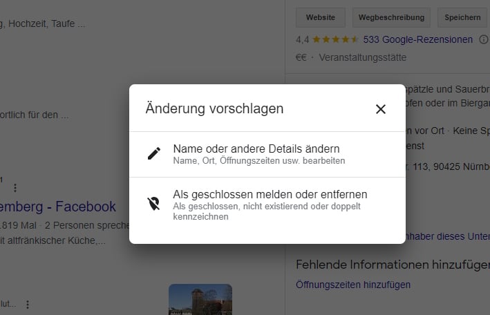 Aenderungen vorschlagen als Google Local Guide 