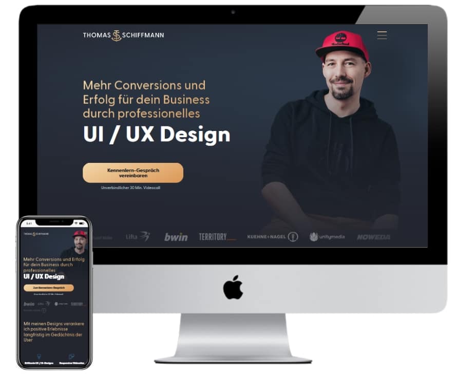 Thomas Schiffmann Screenshot Darstellung Website Desktop und mobile