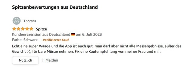 Amazon Kunden Rezensionen verifizierter Kauf Screenshot