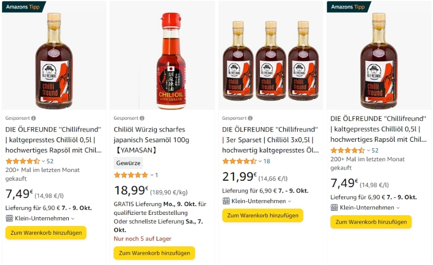 Ölfreunde-Amazon-Choice-Sponsored-Products-Kampagne