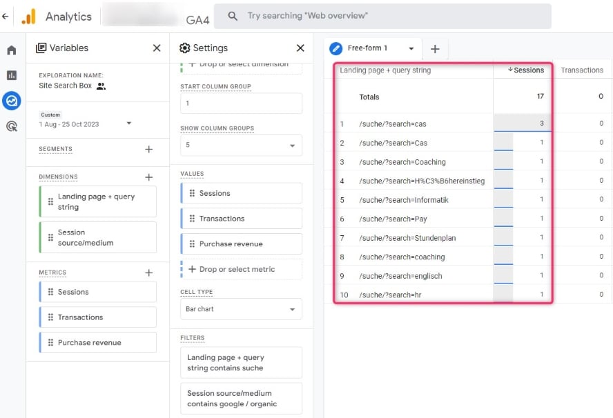 search box analytics