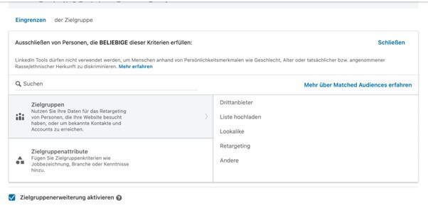 Custom Audience erstellen LinkedIn Ads