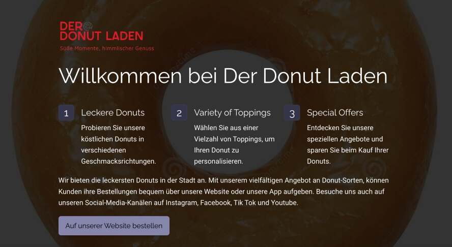 Der Donut Laden Pitch Deck 1 Beispiel Ki generiert