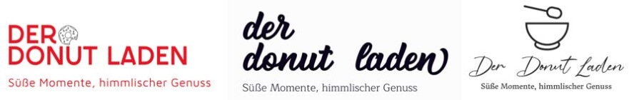 Logovorschläge drei Variationen - der Donut Laden - KI generiert