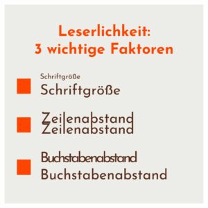 Grafik zu den 3 Säulen der Textverständlichkeit: Gute Struktur, einfache Sprache und hohe Leserlichkeit