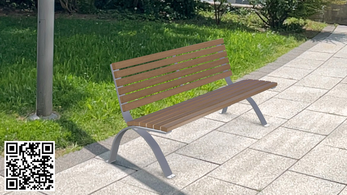 Darstellung eines CAD-Modells einer Parkbank