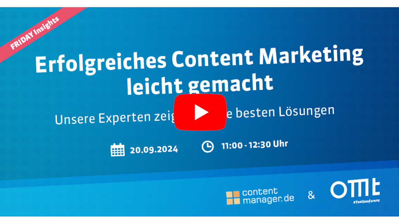 FRIDAY Insights: Content Marketing Suiten