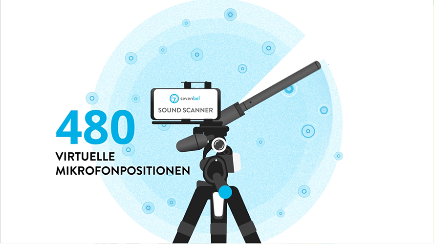 Illustration eines Mikrofons mit viel Weissraum