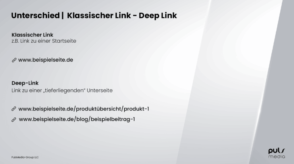 Klassischer Link vs. Deeplink
