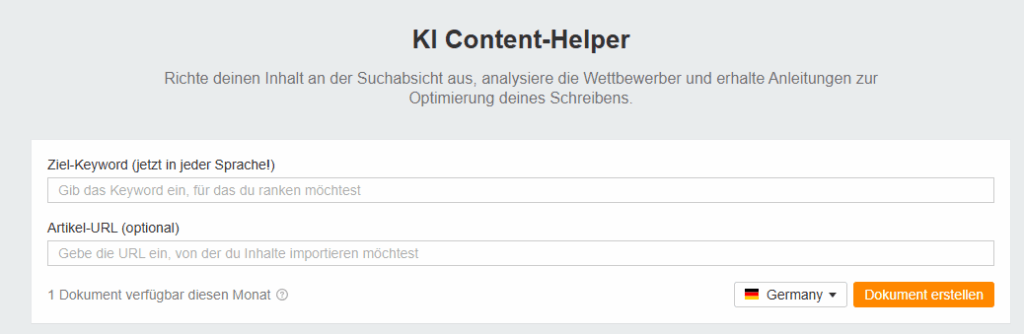 Der ahrefs.com KI Content-Helper analysiert die Wettwerber mithilfe von künstlicher Intelligenz und gibt Vorschläge zur Textoptimierung aus. Diese Funktion kann man auch dazu nutzen, seine Offpage-Texte zu verbessern. 