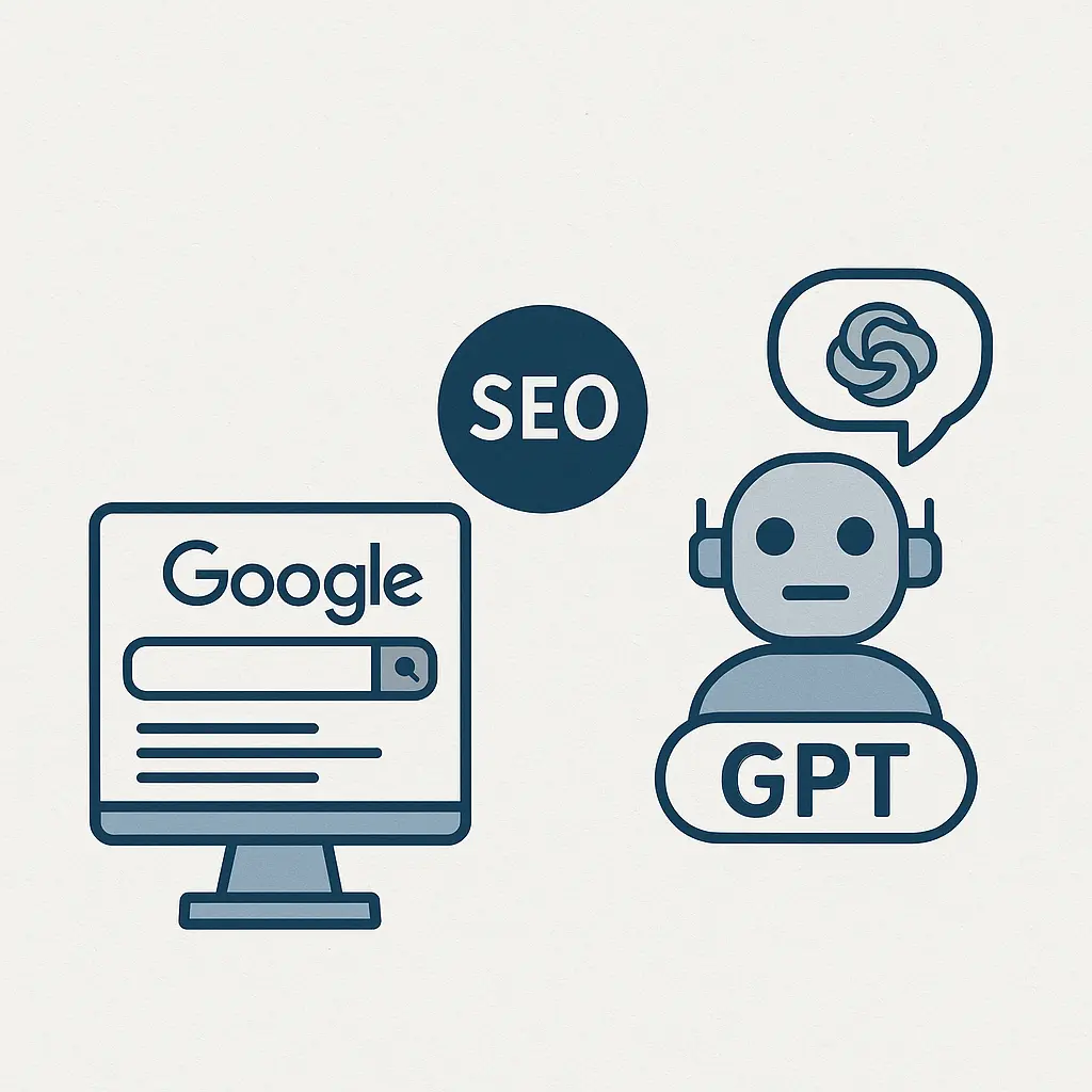 Beschreibung: Heutzutage zahlt SEO nicht mehr nur auf die Google-Suche ein. Auch die Sichtbarkeit bei KI-Chatbots wie ChatGPT steigt durch SEO.