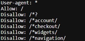 Ausschnitt einer robots.txt Datei mit einem Befehl, welcher JavaScript Dateien vom Crawling ausschließt