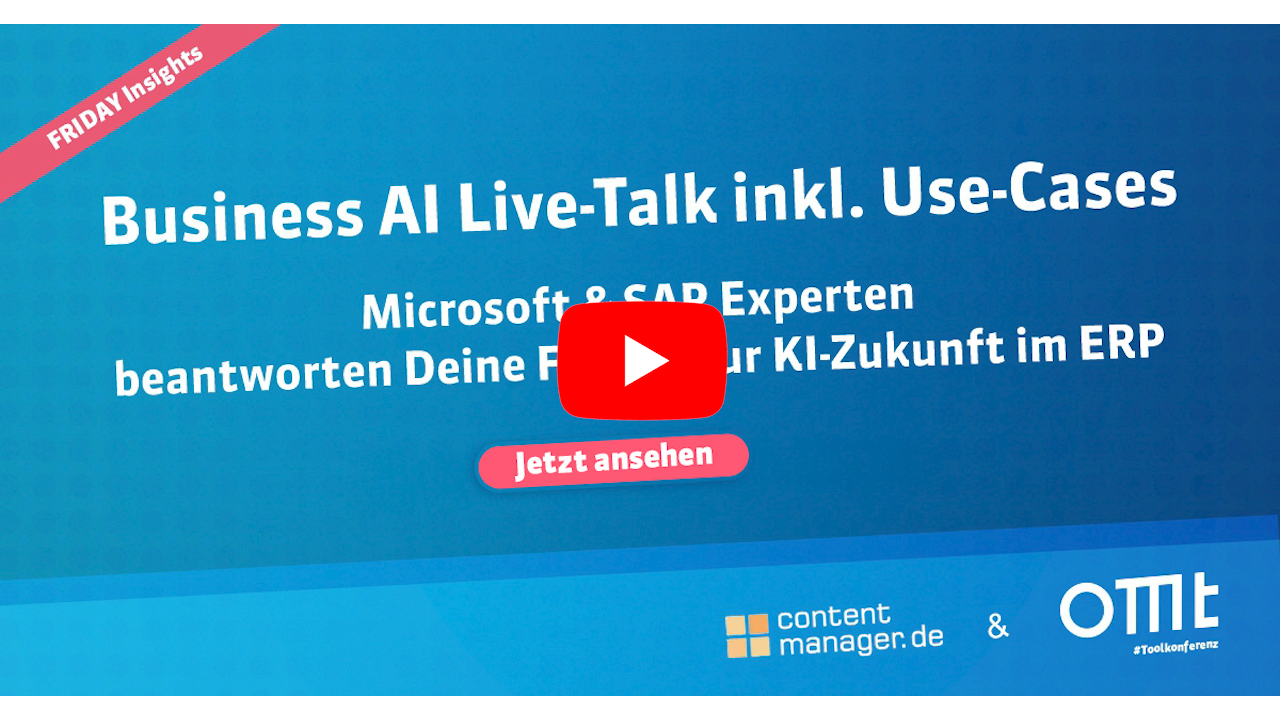 Business AI Live-Talk inklusive Use-Cases. Microsoft & SAP Experten beantworten Ihre Fragen zur KI-Zukunft im ERP.