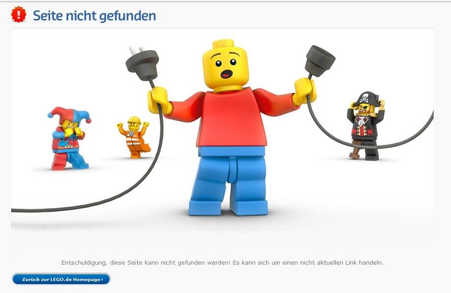 404-Seite von Lego