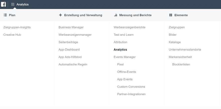 Business-Manager-Menü-Analytics