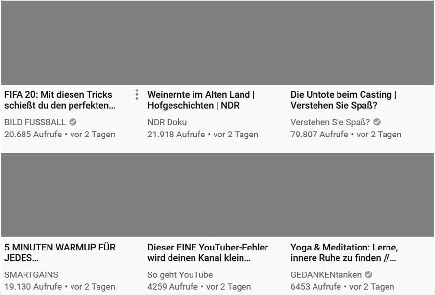 YouTube Startseite-Bild1