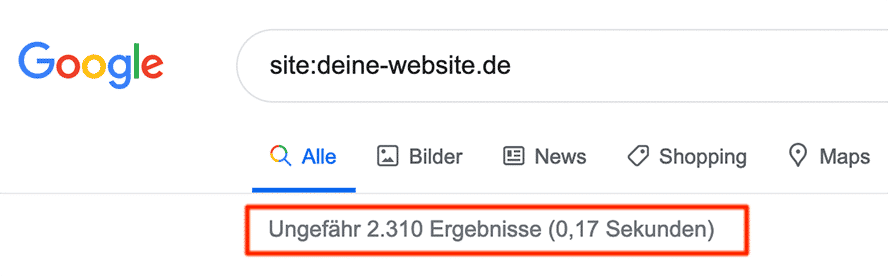 Abbildung 3 - Google Abfrage mit Suchoperator site: