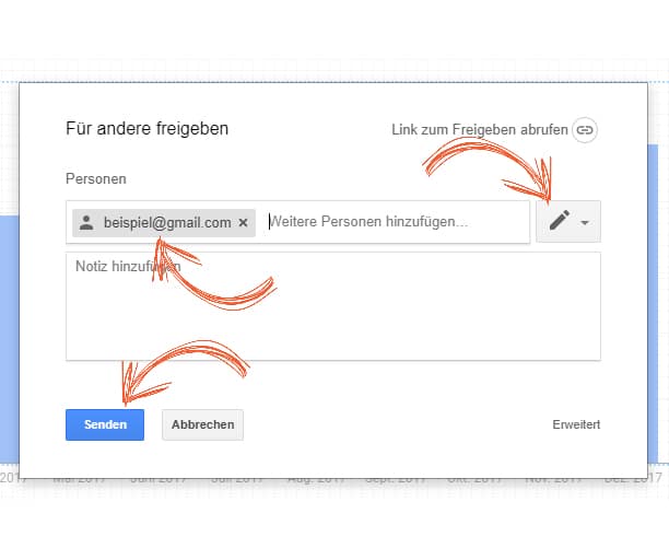 Den Google-Data-Studio Bericht mit anderen Personen teilen.