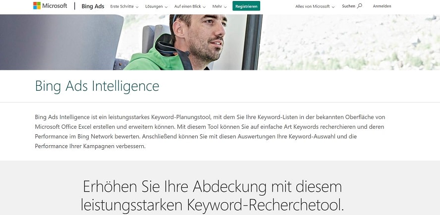 Keyword-Tool Bing Ads Intelligence