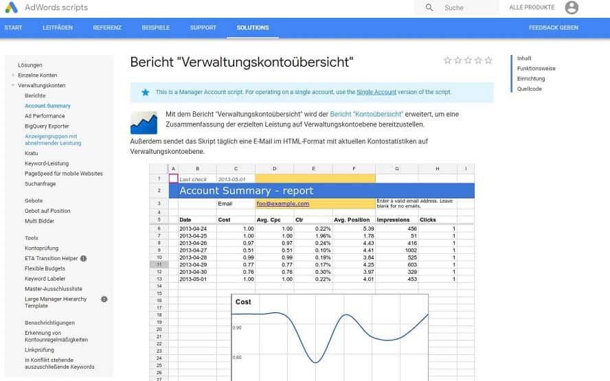 Script Account Summary Report