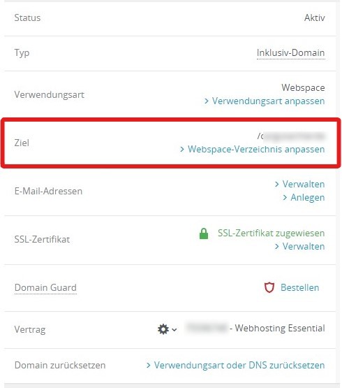 Domain verknüpfen bei IONOS