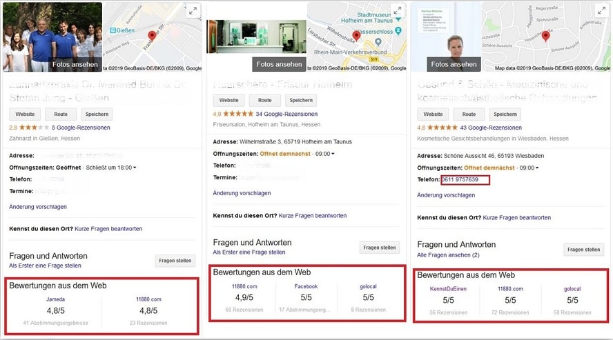 Google My Business Optimierung warum sind Bewertungen im Local Pack so wichtig?