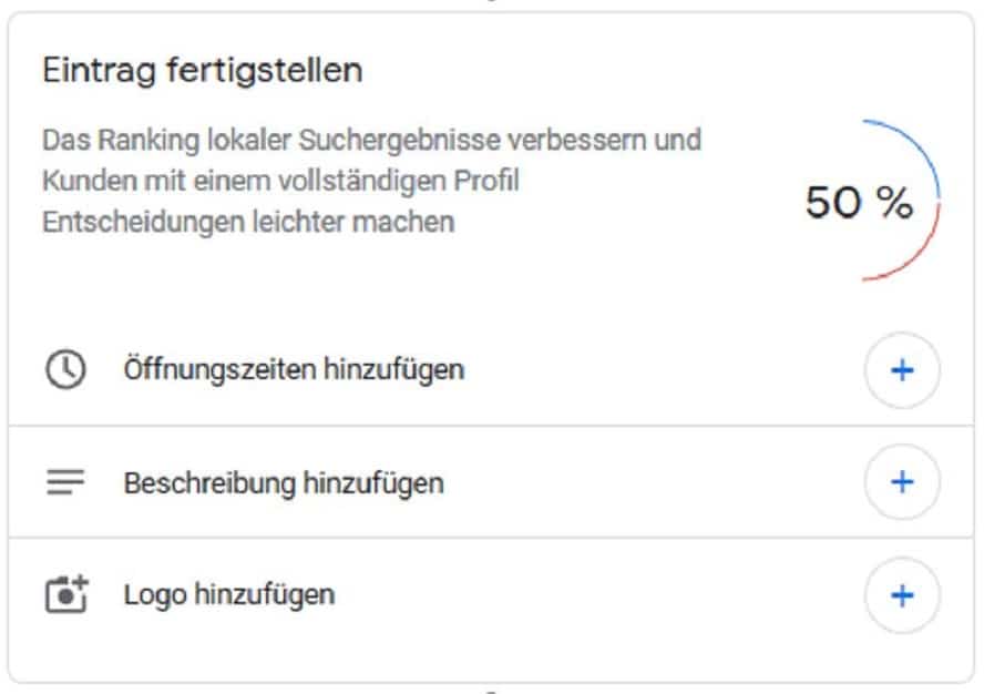 Google My Business Optimierung Eintrag komplett ausfüllen