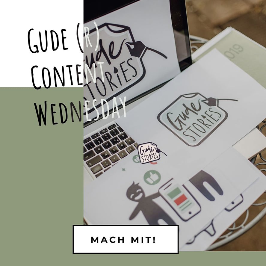 Beim GUDE Stories Content Wednesday treffen wir uns jeden Mittwoch um 10 Uhr live auf Instagram, besprechen ein Schwerpunktthema aus dem Bereich Social Media Marketing und planen unseren Content.