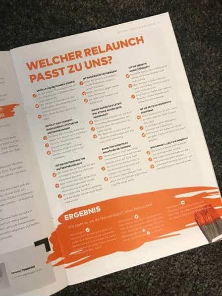 Online-Agentur versendet Print-Zeitschrift