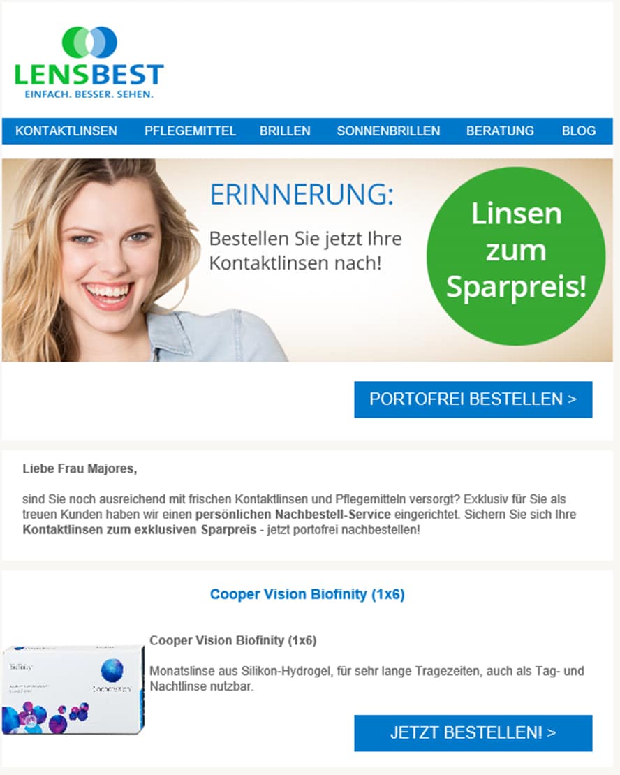 newsletter-lensbest - kundenbindung im e-commerce